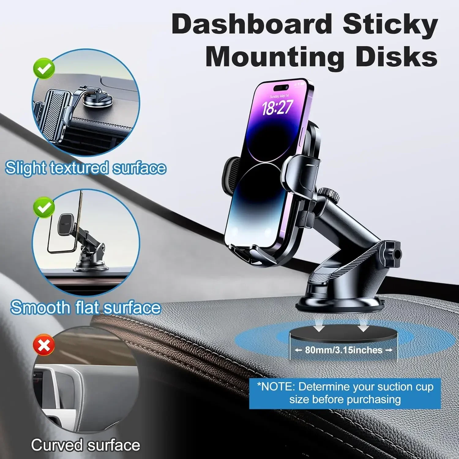 Universal Dashboard Adhesive S - Car Mount Phone recension och pris