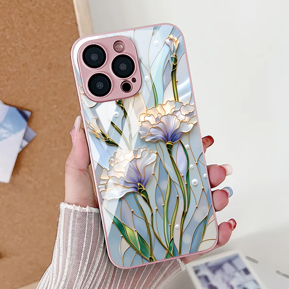 Lotus Flower Phone Case For iP - Tempered Glass Screen recension och pris